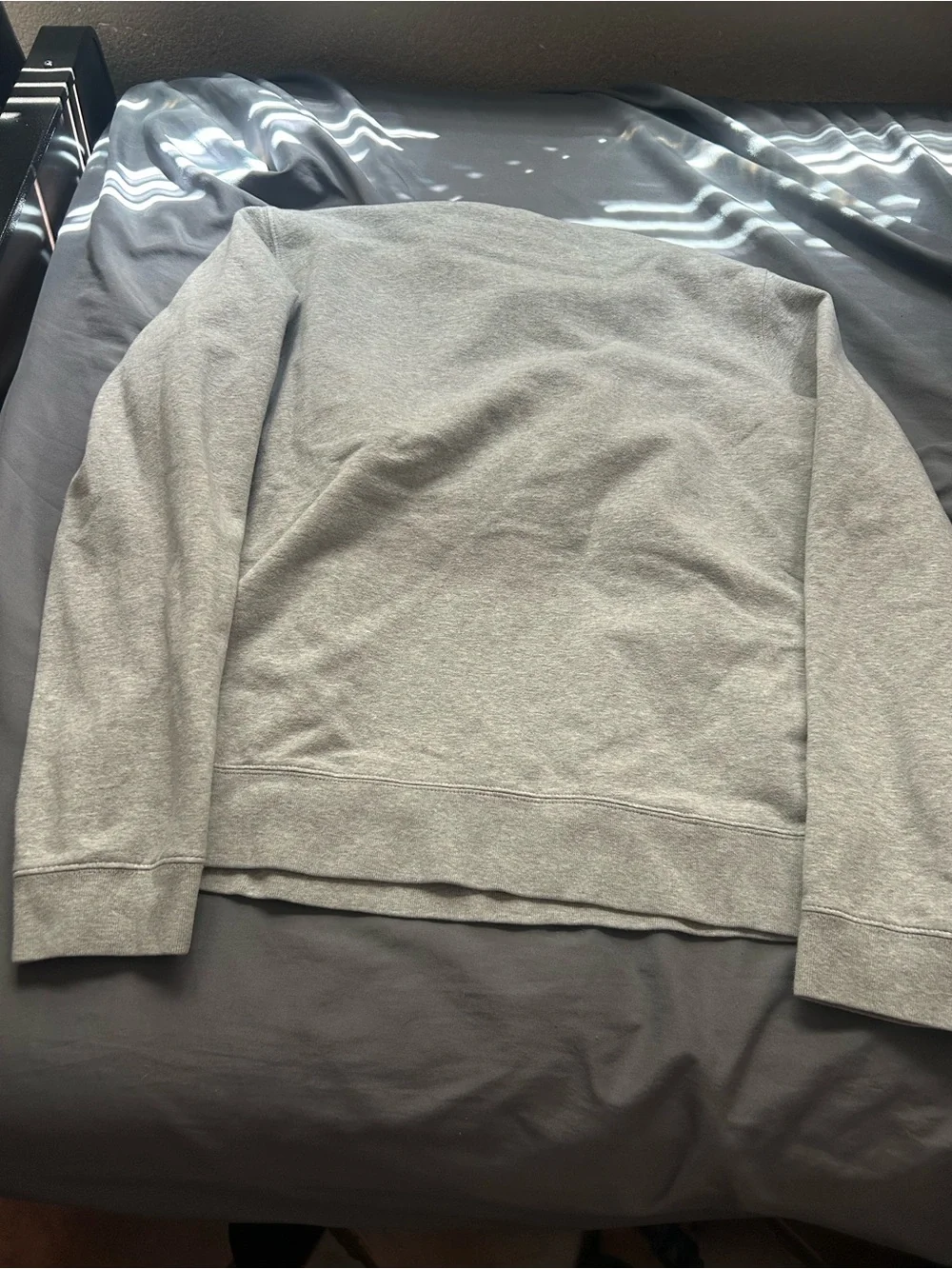 GAP Light Gray Pullover Hoodie with Navy Trim Logo